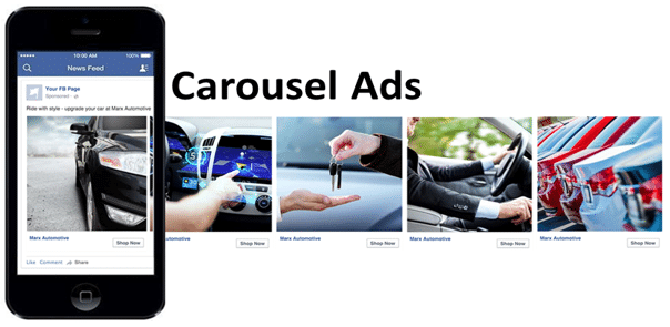 Example of a Facebook carousel ad